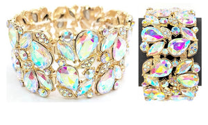 GOLD STRETCH BRACELET AB STONES ( 0237 2X )