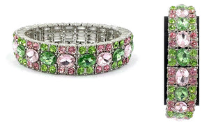 Pink Green Stretch Bracelet ( 0262 3PG )