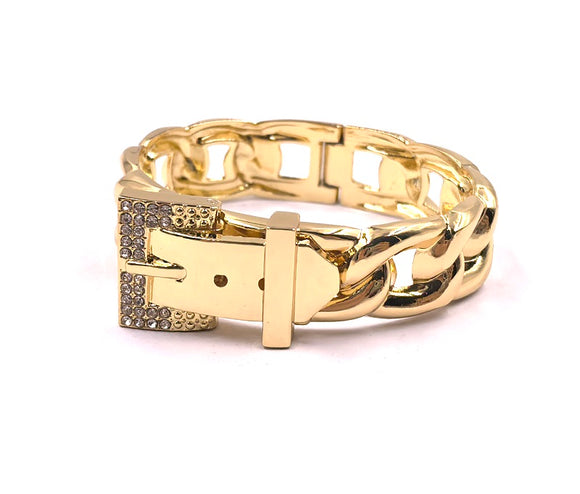 GOLD BELT BUCKLE BANGLE ( 0307 2C )