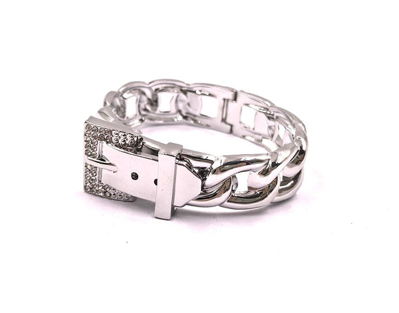 SILVER BELT BUCKLE BANGLE ( 0307 3C )