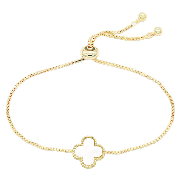 GOLD QUATREFOIL BRACELET ( 8105 GDWH )