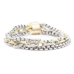 SILVER GOLD BRACELET ( 920 2T )