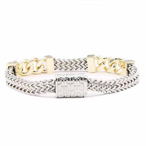 SILVER GOLD BRACELET ( 923 2T )