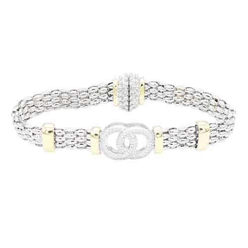 145 GOLD PLATED 2 TONED BRACELET ( 955 2T )