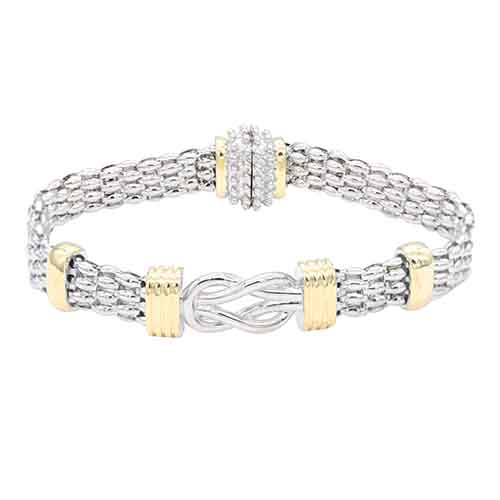 14K GOLD PLATED 2 TONE BRACELET MAGNETIC ( 960 2T )
