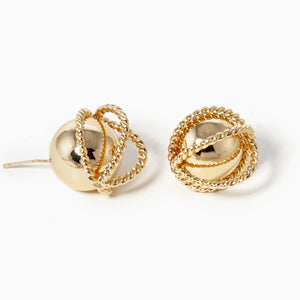 GOLD DIPPED BALL EARRINGS ( 333 G )