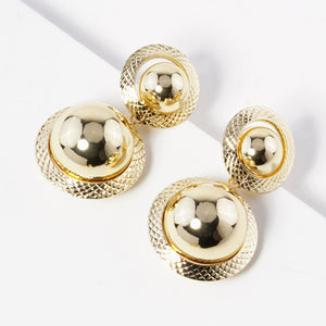 GOLD DANGLE BALL EARRINGS ( 731 G )