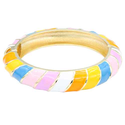 GOLD PLATED MULTI COLOR COLOR ENAMEL HINGED BANGLE ( 5432 MT )