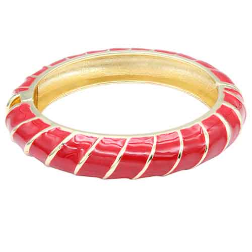 GOLD PLATED RED COLOR ENAMEL HINGED BANGLE ( 5432 RD )