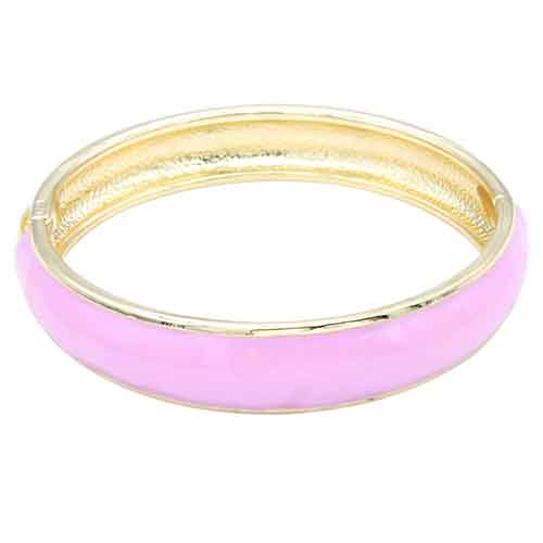 GOLD PLATED PURPLE COLOR ENAMEL HINGED BANGLE ( 5434 PP )