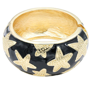 GOLD BLACK BANGLE STARS ( 5439 BK )