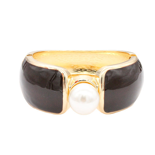 GOLD BROWN ACRYLIC BANGLE PEARL ( 5488 GDBR )