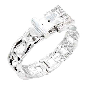 SILVER PLATED BUCKLE BANGLE ( 5538 SV )