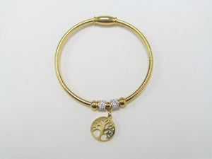 STAINLESS STEEL Gold Bracelet Tree Of Life ( 783 G )