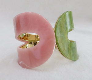 GOLD PINK GREEN BANGLE ( 816 PG )