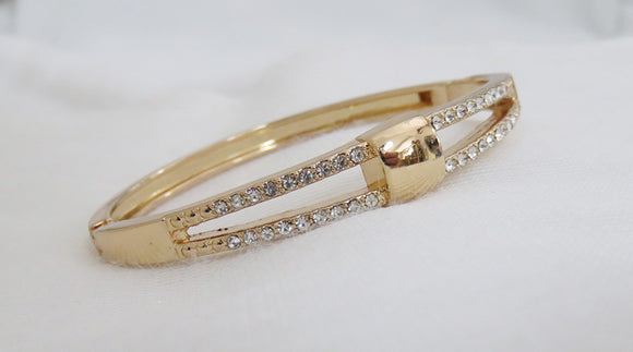 GOLD BANGLE CLEAR STONES ( 837 GCL )