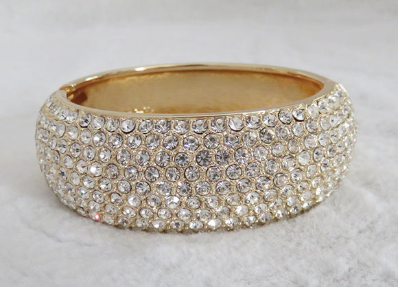 GOLD BANGLE CLEAR STONES ( 841 GCL )