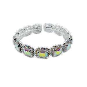 SILVER STRETCH BRACELET AB STONES ( 2663 SAB )