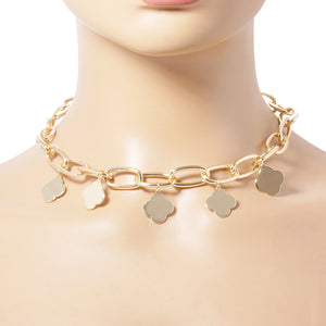 GOLD DIPPED QUATREFOIL NECKLACE ( 259 G )