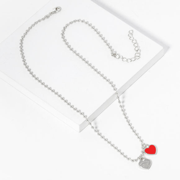 HEART CHARM NECKLACE ( 273 RRED )