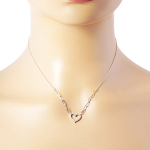 HEART NECKLACE CZ STONES ( 398 RCR )