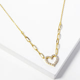 HEART NECKLACE CZ STONES ( 398 GCR )