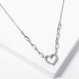 HEART NECKLACE CZ STONES ( 398 RCR )