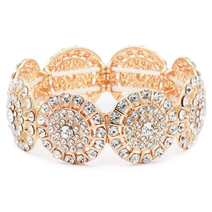 Gold Stretch Bracelet Clear Stones ( 8081 GDCL )