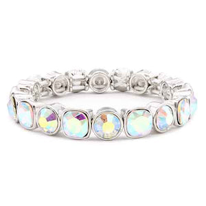 SILVER STRETCH BRACELET AB STONES ( 8117 SVAB )