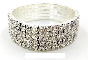 5 LINE STRETCH BRACELET CLEAR STONES ( 0005 1C )