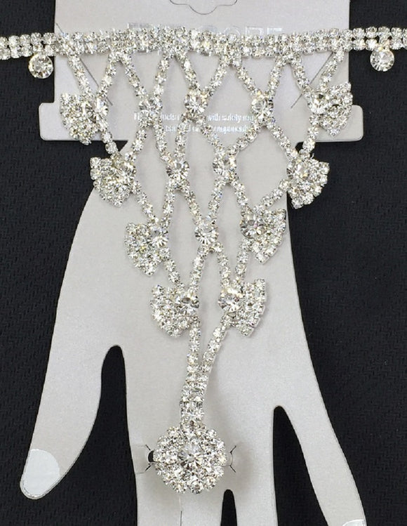 CLEAR RHINESTONE BRACELET RING ( 0023 1C )