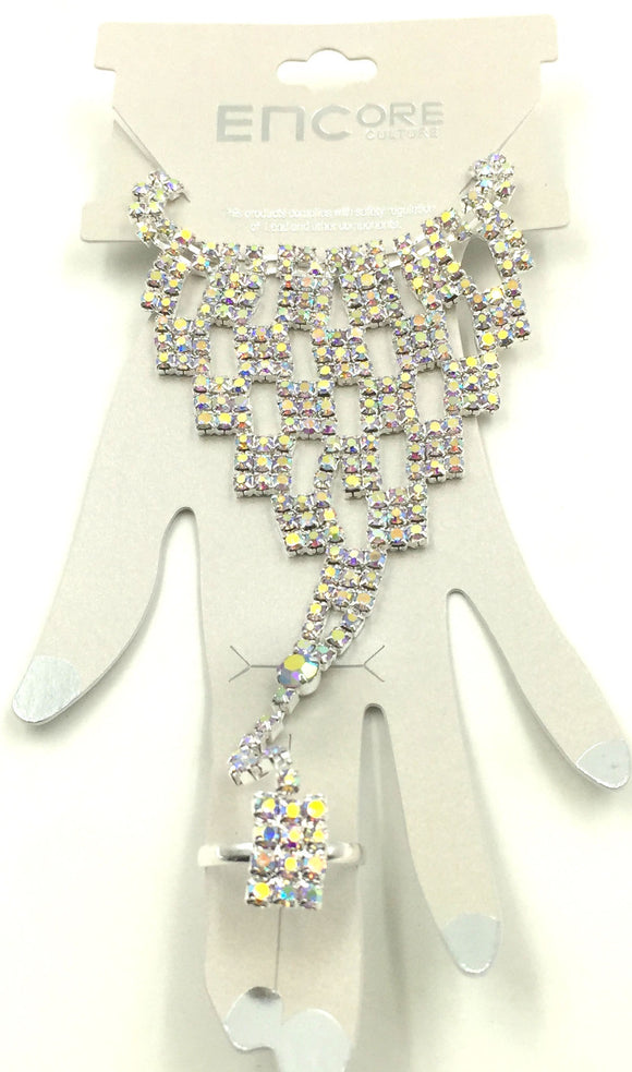 AB RHINESTONE BRACELET RING ( 0039 1X )