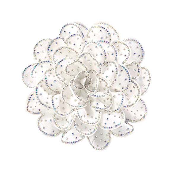BIG FLOWER BROOCH WHITE AB ( 0046 WHAB )