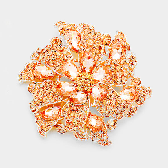 FLORAL PIN WHEEL BROOCH ( 06474 RGPC )