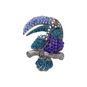 BLUE TOUCAN BROOCH ( 06774 BL )