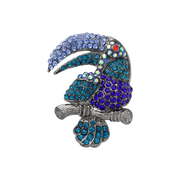 BLUE TOUCAN BROOCH ( 06774 BL )