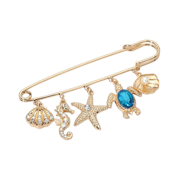 Gold Brooch Sea Life ( 2156 GD )