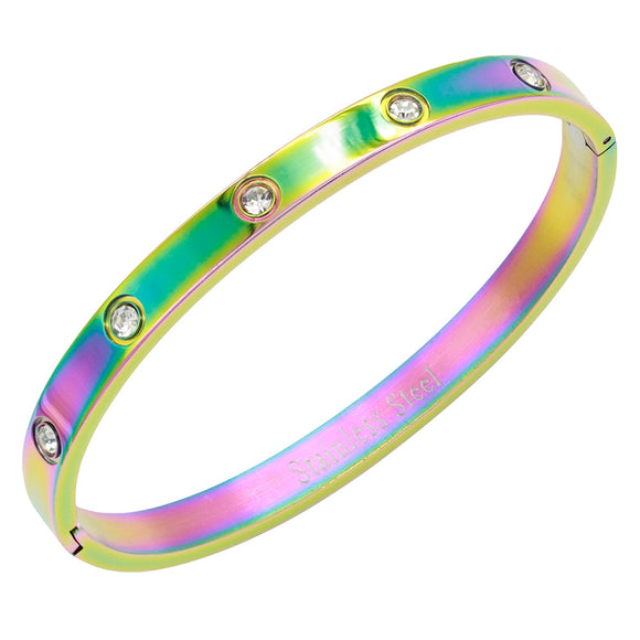 MULTICOLOR BANGLE CLEAR STONES ( 4030 MT )