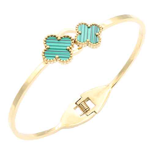 GOLD PLATED STAINLESS STEEL QUATREFOIL ( 745 GDGR )