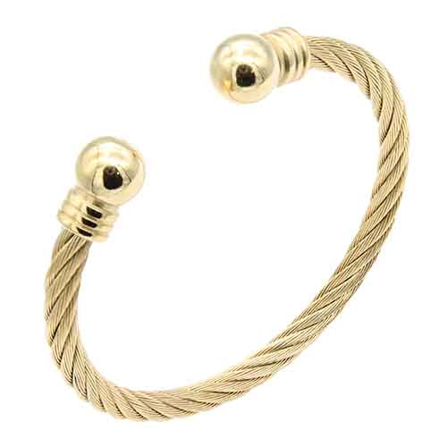 STAINLESS STEEL CUFF BANGLE ( 909 GD )