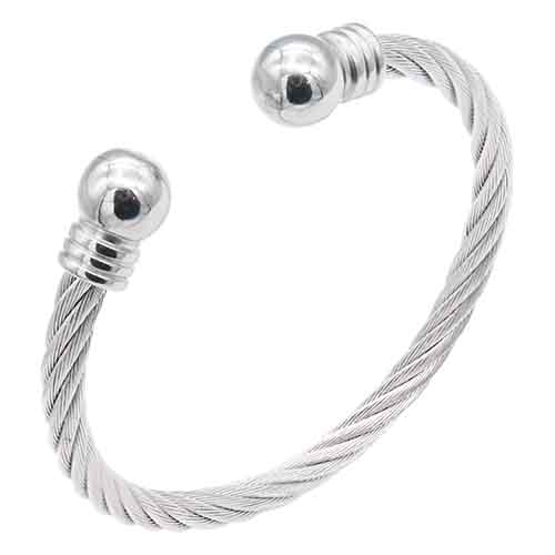 STAINLESS STEEL CUFF BANGLE ( 909 SV )