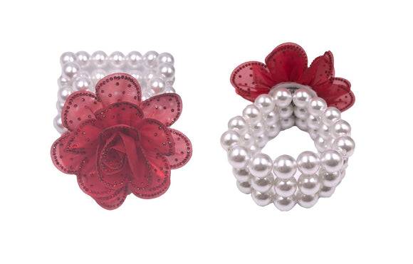 FLOWER PEARL STRETCH BRACELET ( 0149 WHRD )
