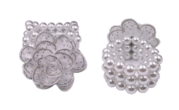 FLOWER PEARL STRETCH BRACELET ( 0149 WHWHX )