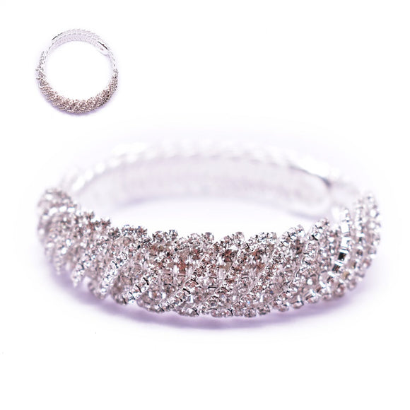 Silver Adjustable Bracelet Clear Stones ( 12184 S )