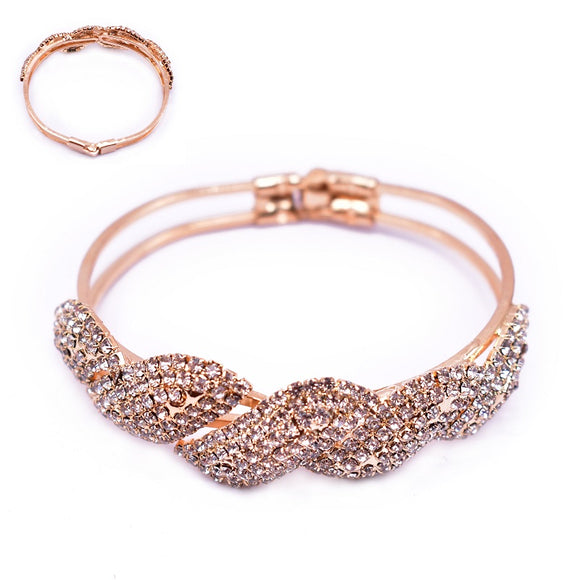GOLD BANGLE CLEAR STONES ( 12476 G )