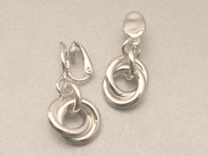 SILVER RING CLIP ON EARRINGS ( 29600 S )