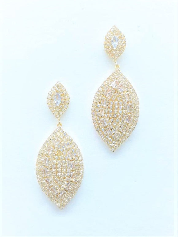 Gold Earrings Clear Stones ( 0050 GPCL )