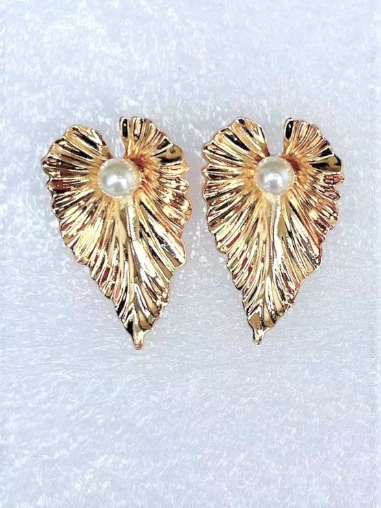 GOLD EARRINGS PEARL ( 1201 GPCRM )