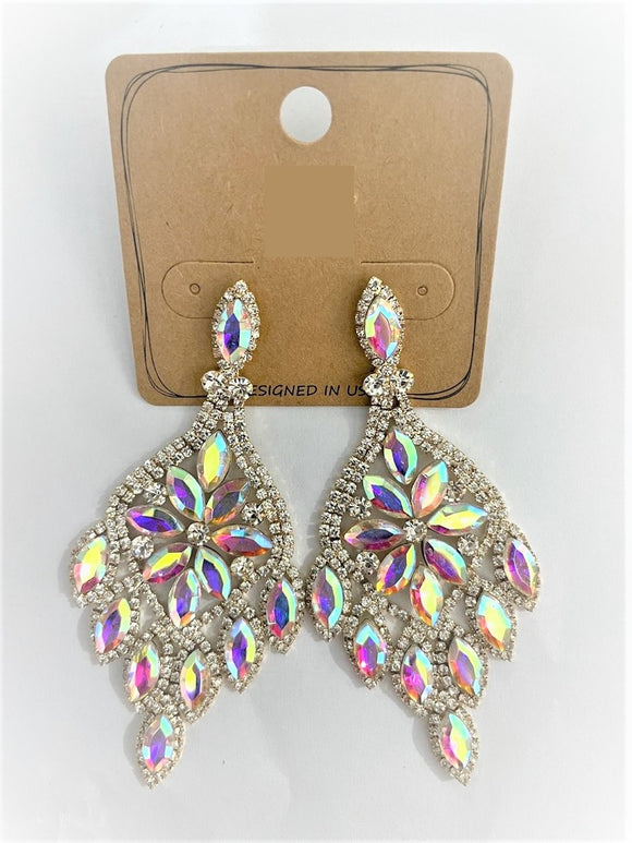 Silver Earrings AB Stones ( 2048 SPABCL )