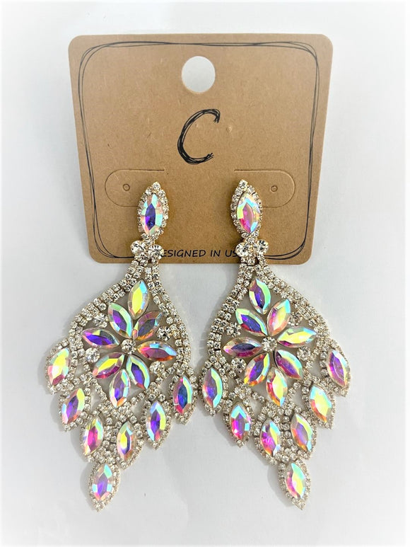 GOLD Earrings AB Stones ( 2048 GPABCL )